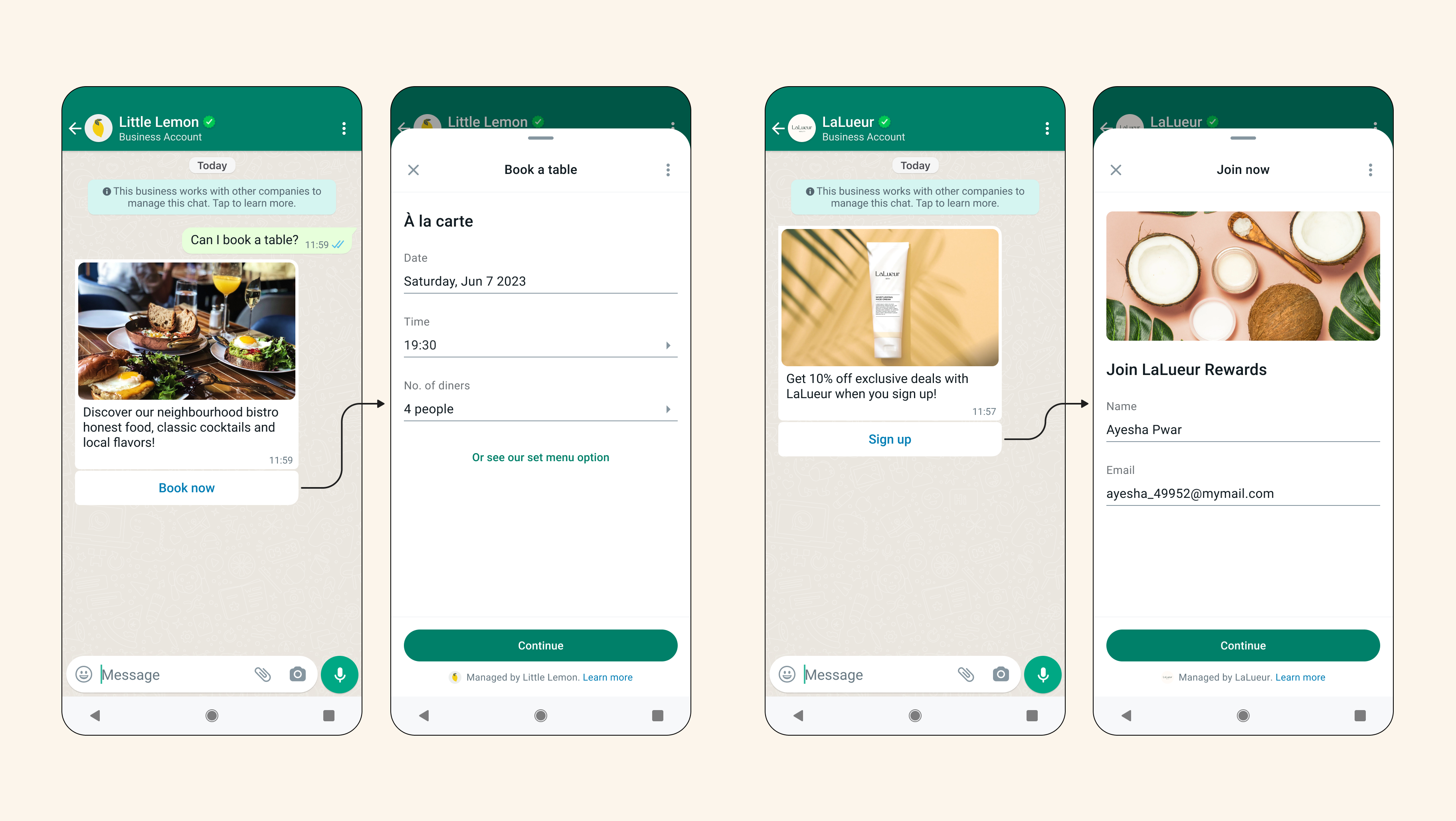 WhatsApp Flows, image from Meta